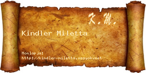 Kindler Miletta névjegykártya